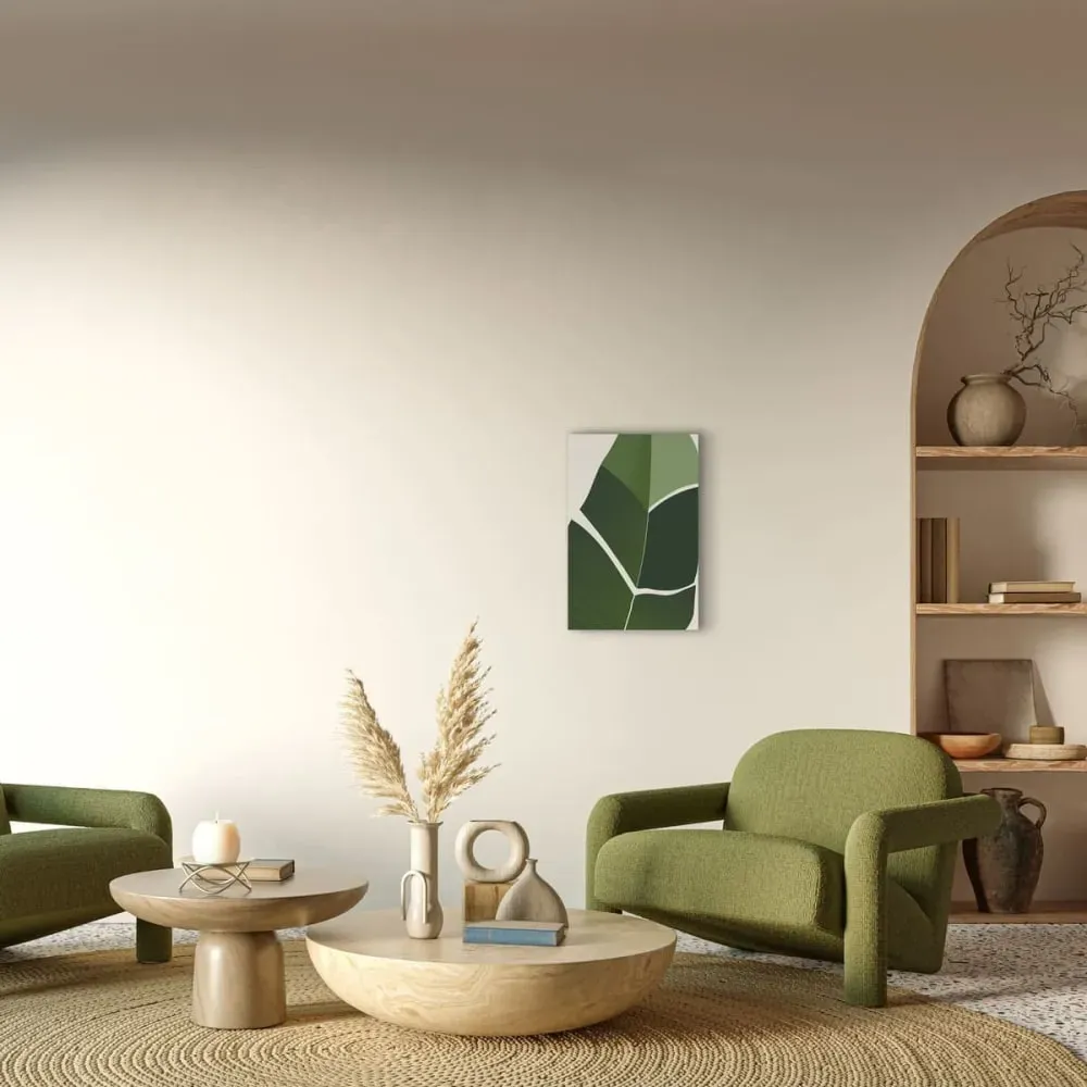 Illustration numéro 2 du produit Tableau sur toile feuillage contemporain 30x45