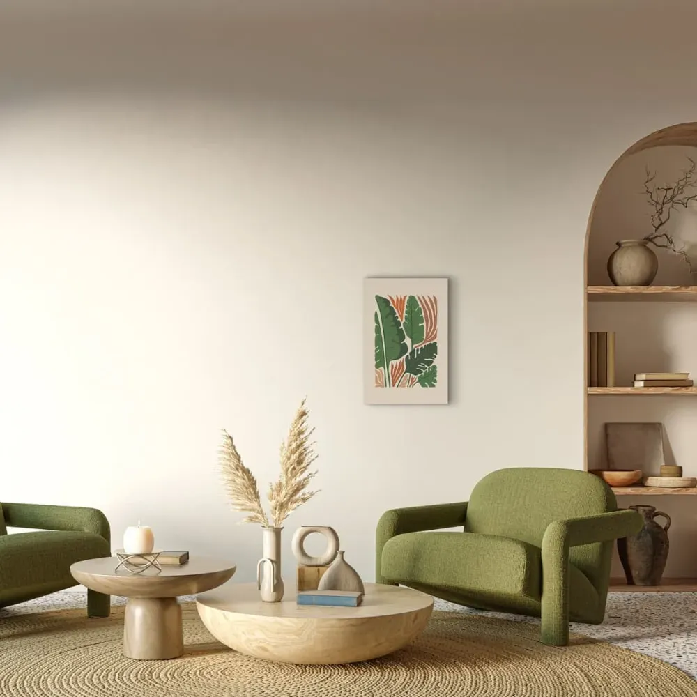 Illustration numéro 2 du produit Tableau sur toile feuillage abstrait 30x45