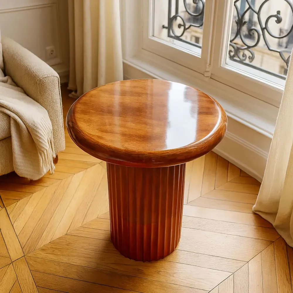 Illustration numéro 2 du produit Table d'appoint en bois de manguier émaillé