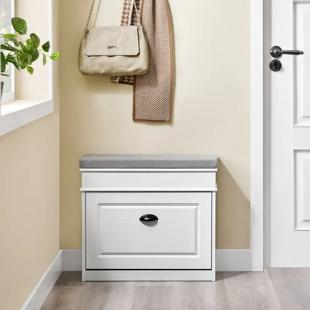 Illustration numéro 2 du produit Meuble chaussure banc d'entrée salon 61x24x51cm effet bois