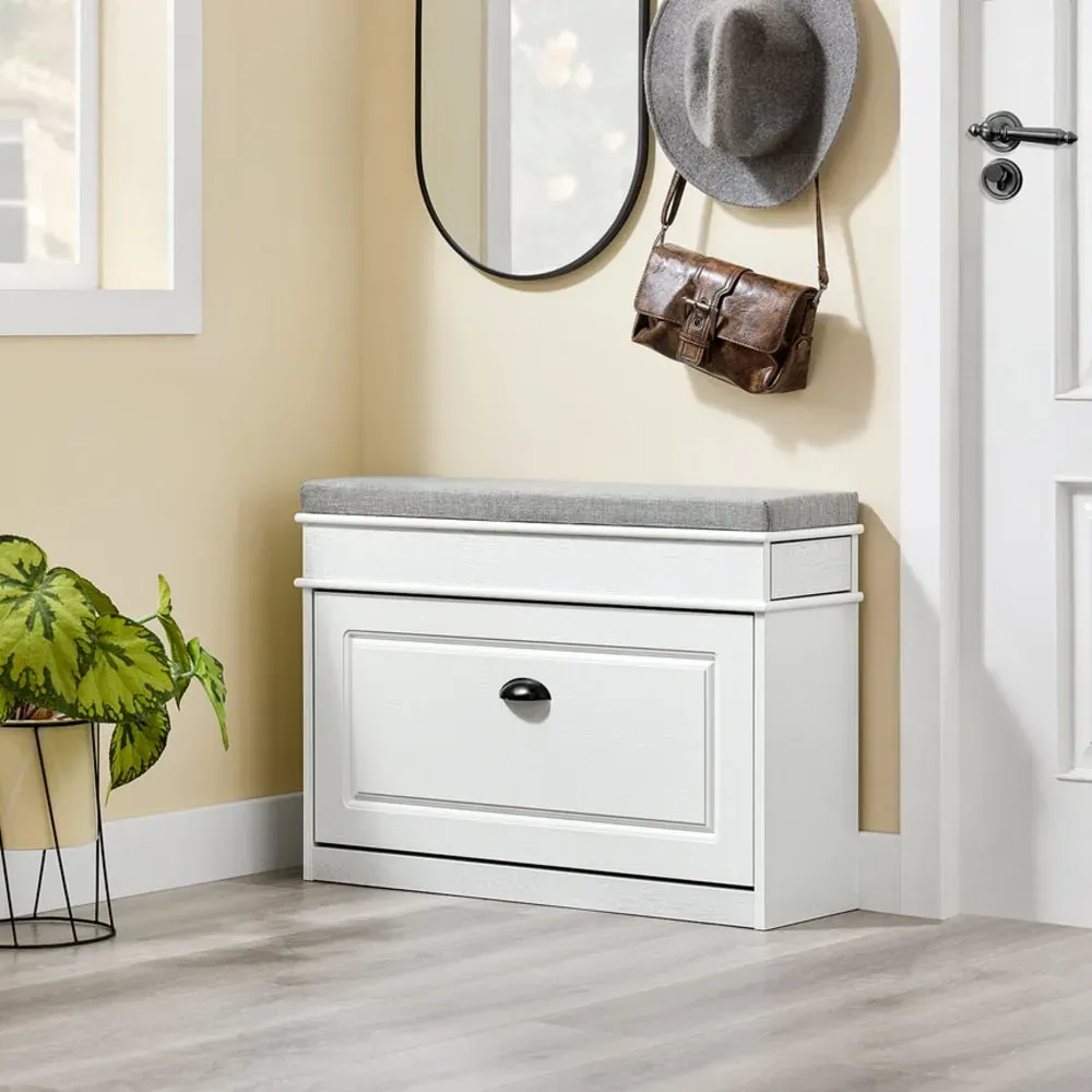 Illustration numéro 2 du produit Meuble chaussure banc d'entrée salon 75x24x51cm effet bois
