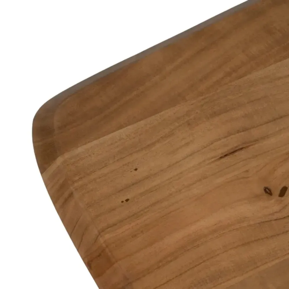 Illustration numéro 2 du produit Table basse acacia huilé plateau naturel pieds acier 110x60x41cm