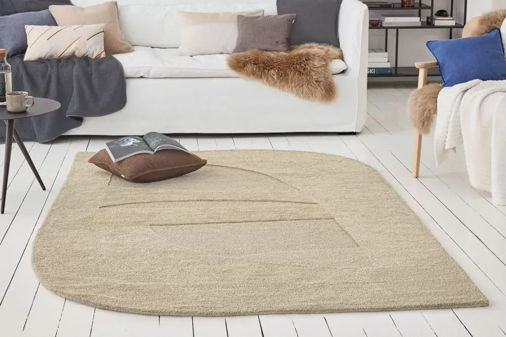 Illustration numéro 2 du produit Tapis tufté à la main pure laine vierge inspiration nature 110x170