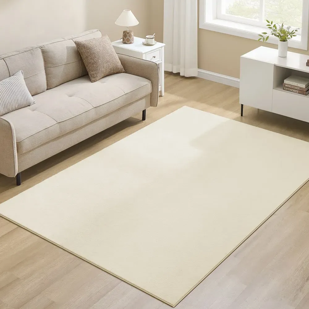 Illustration numéro 2 du produit Tapis décoratif 160 x 230 cm antidérapant lavable en machine beige
