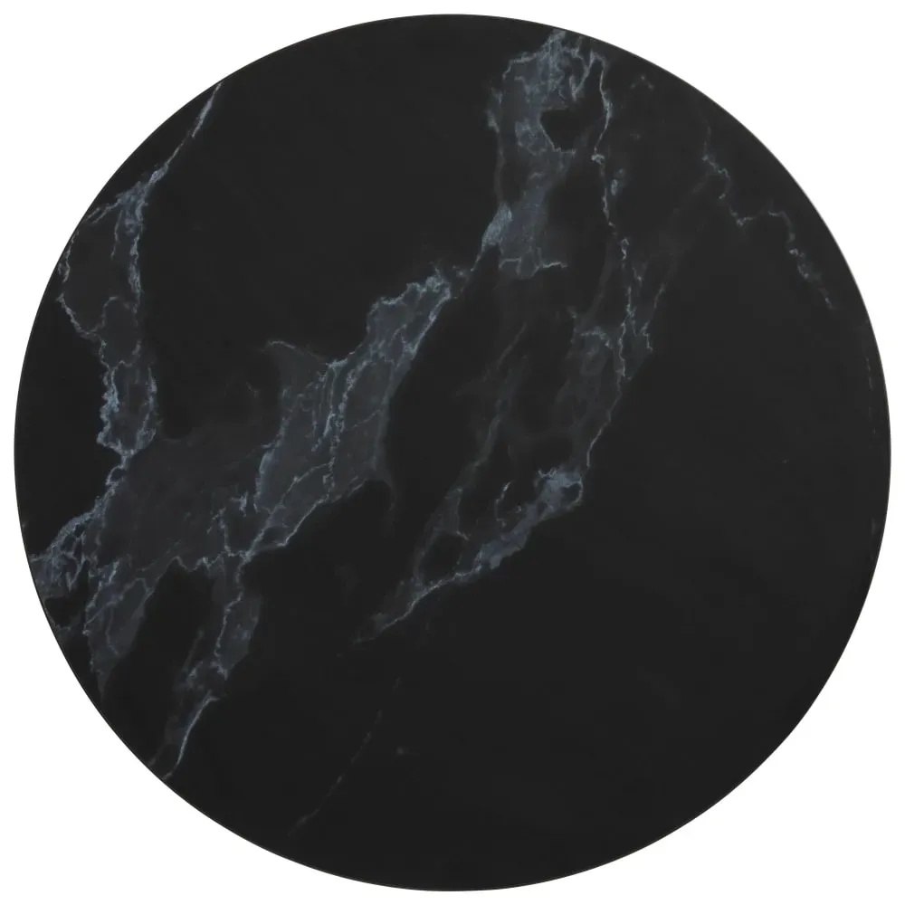 Illustration numéro 2 du produit Plateau de table rond en mélaminé 60 cm marbre noir