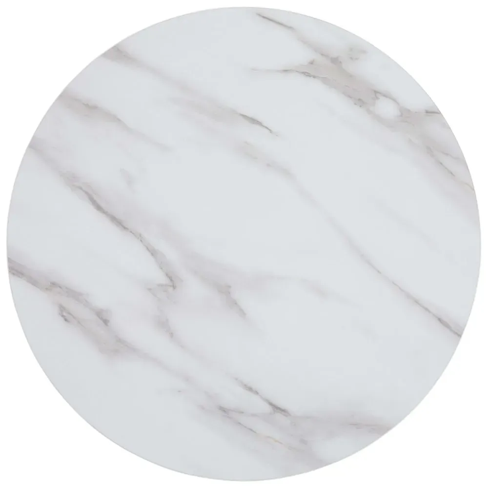 Illustration numéro 2 du produit Plateau de table rond en mélaminé 60 cm marbre blanc