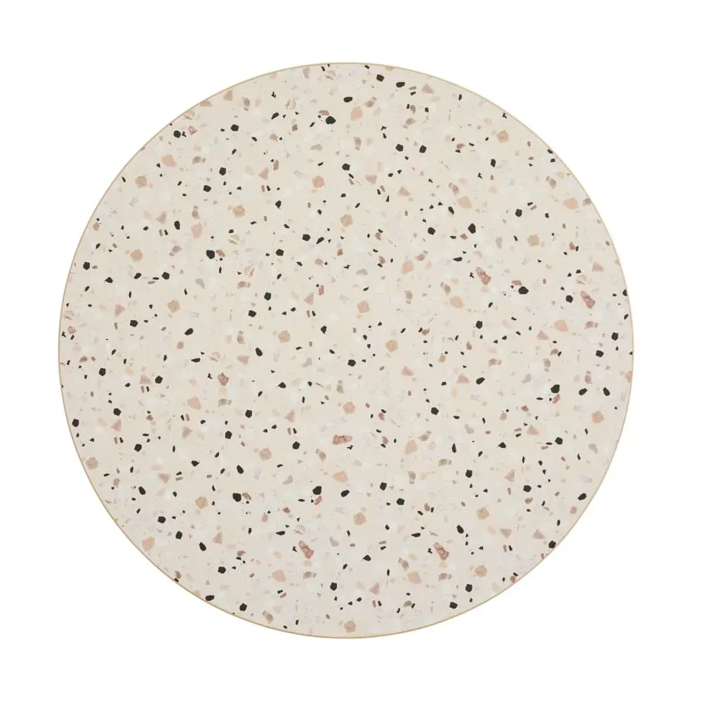 Illustration numéro 2 du produit Plateau de table rond en mélaminé 60 cm terrazzo