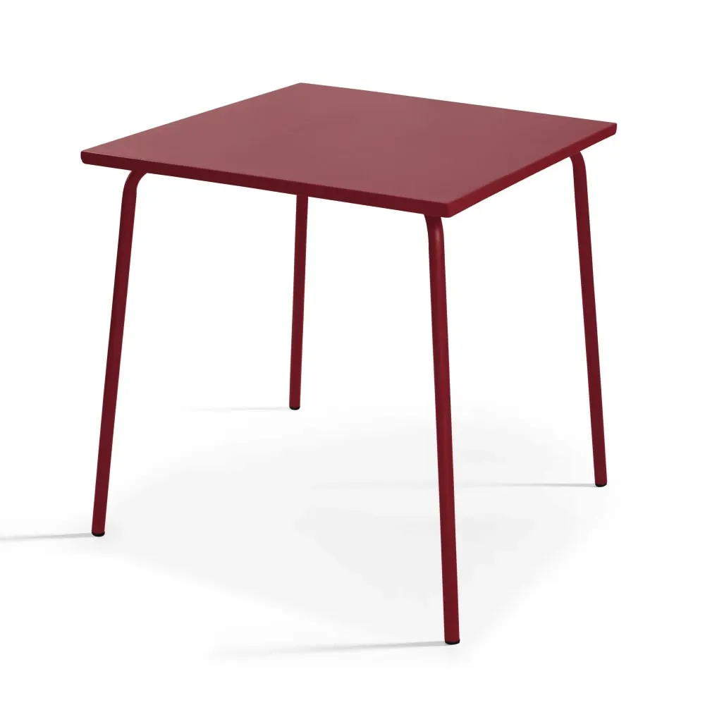 Illustration numéro 2 du produit Ensemble table de jardin carrée et 2 chaises Pourpre