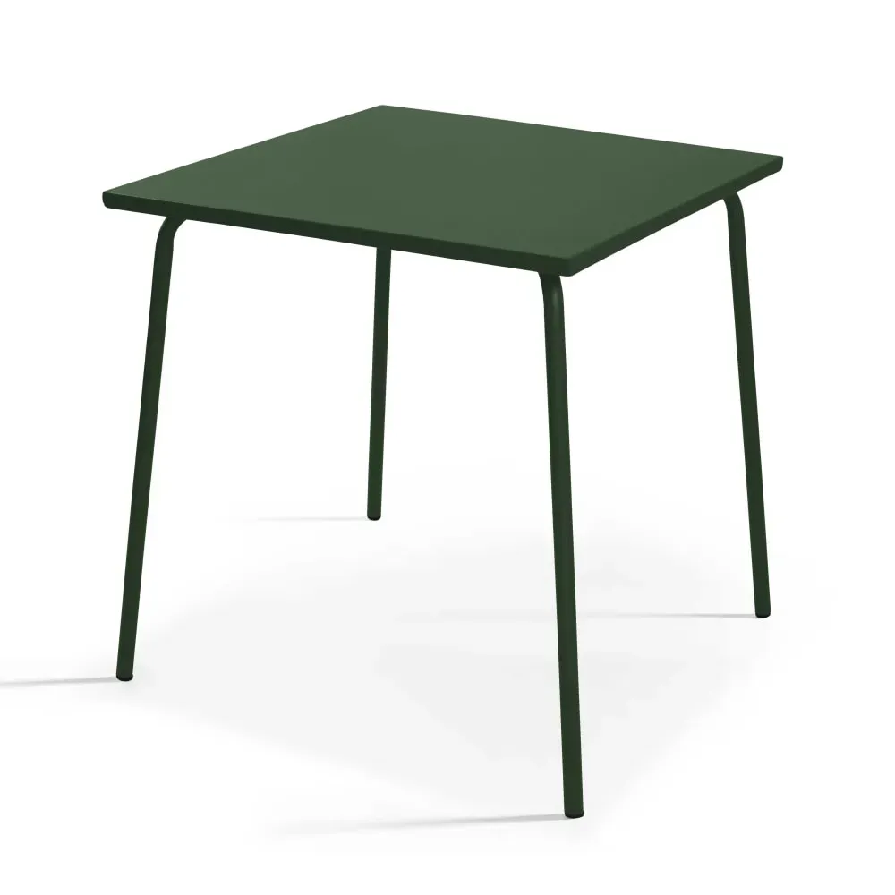 Illustration numéro 2 du produit Ensemble table de jardin carrée et 2 chaises Vert forêt
