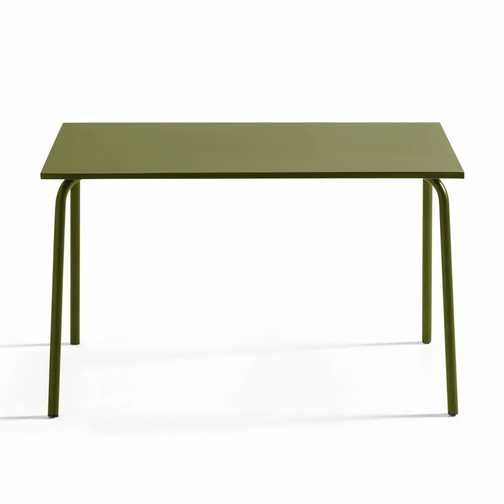 Illustration numéro 2 du produit Table de jardin en acier 120 x 70 cm vert kaki