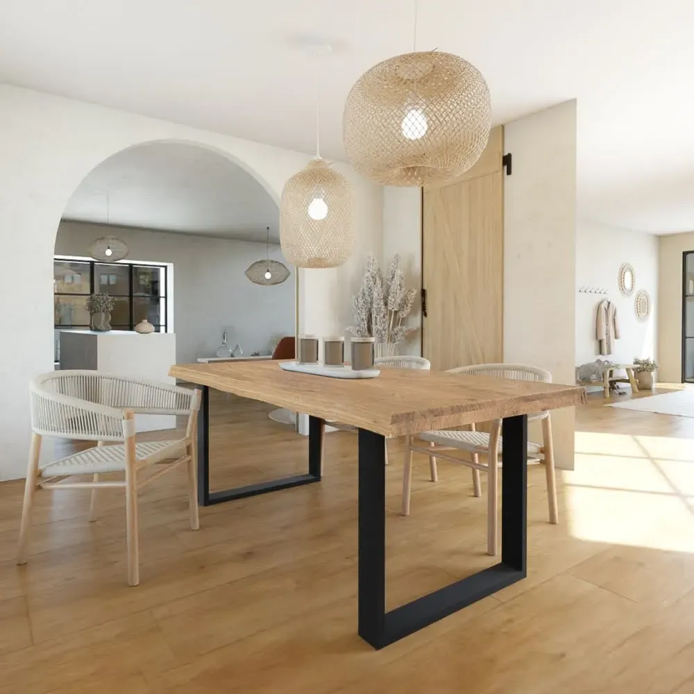 Illustration numéro 2 du produit Table à manger en chêne massif 10 personnes L200