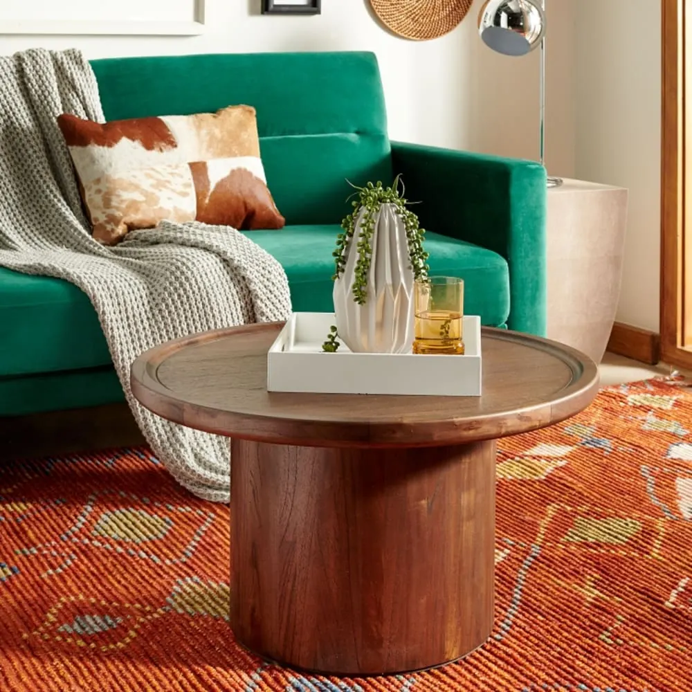 Illustration numéro 2 du produit Table basse bois marron, 70 x 70 x 40 cm