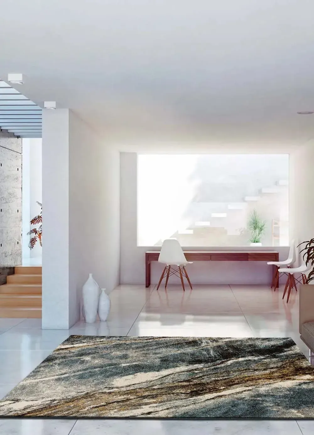 Illustration numéro 2 du produit Tapis effet marbre gris 80x150 cm