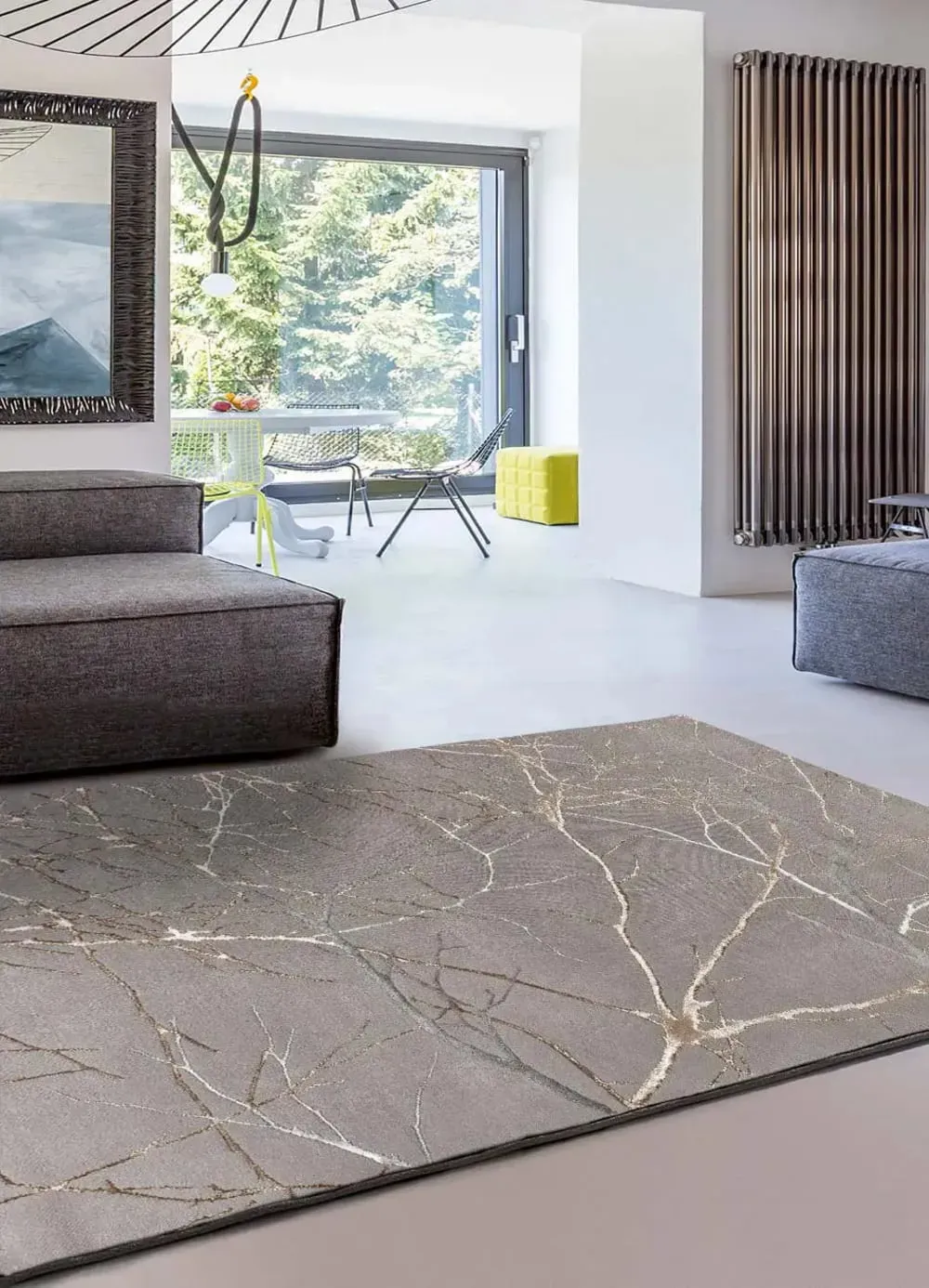 Illustration numéro 2 du produit Tapis effet marbre gris 140x200 cm