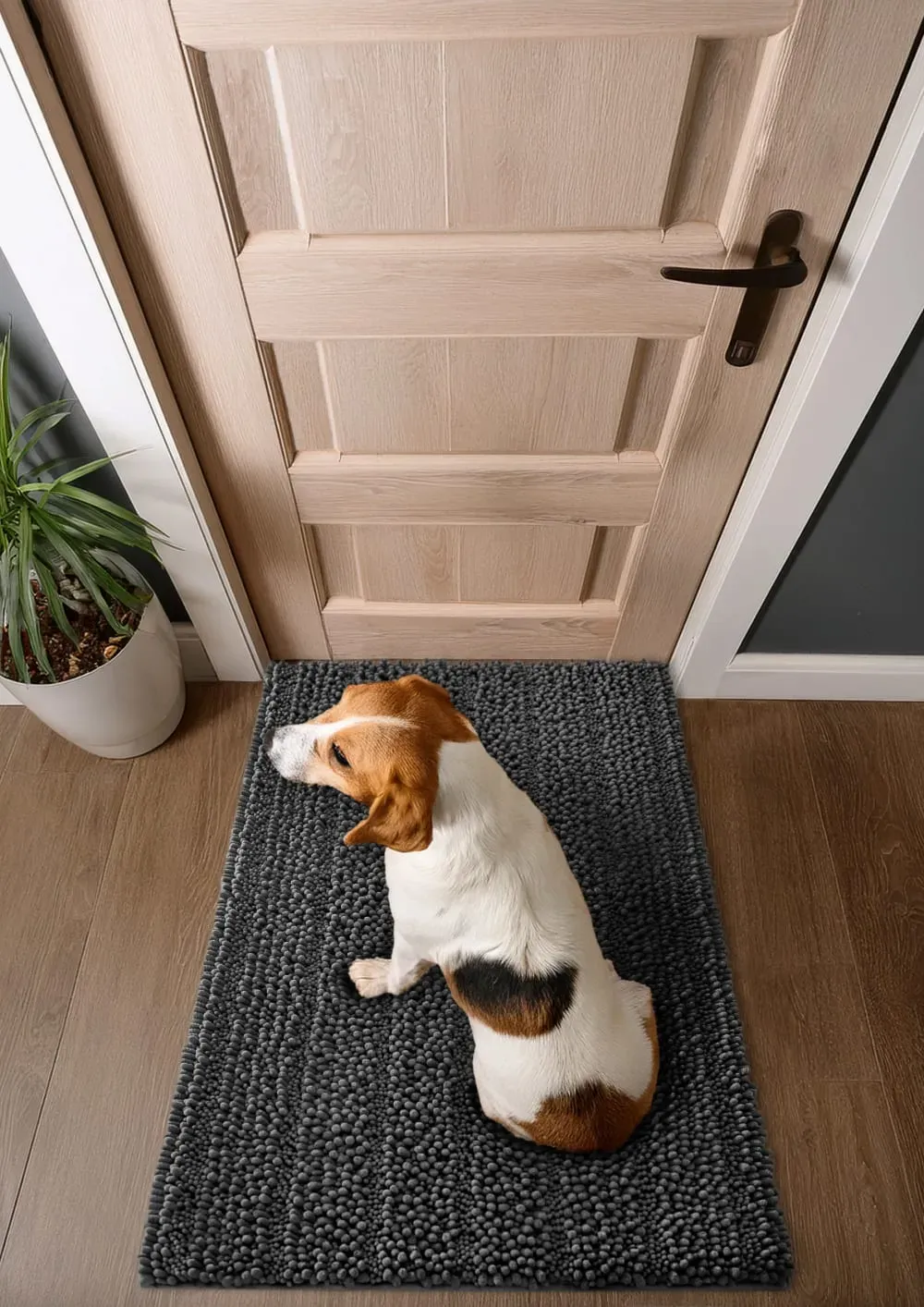 Illustration numéro 2 du produit Tapis d'entrée pour toutou gris anthracite 80x150