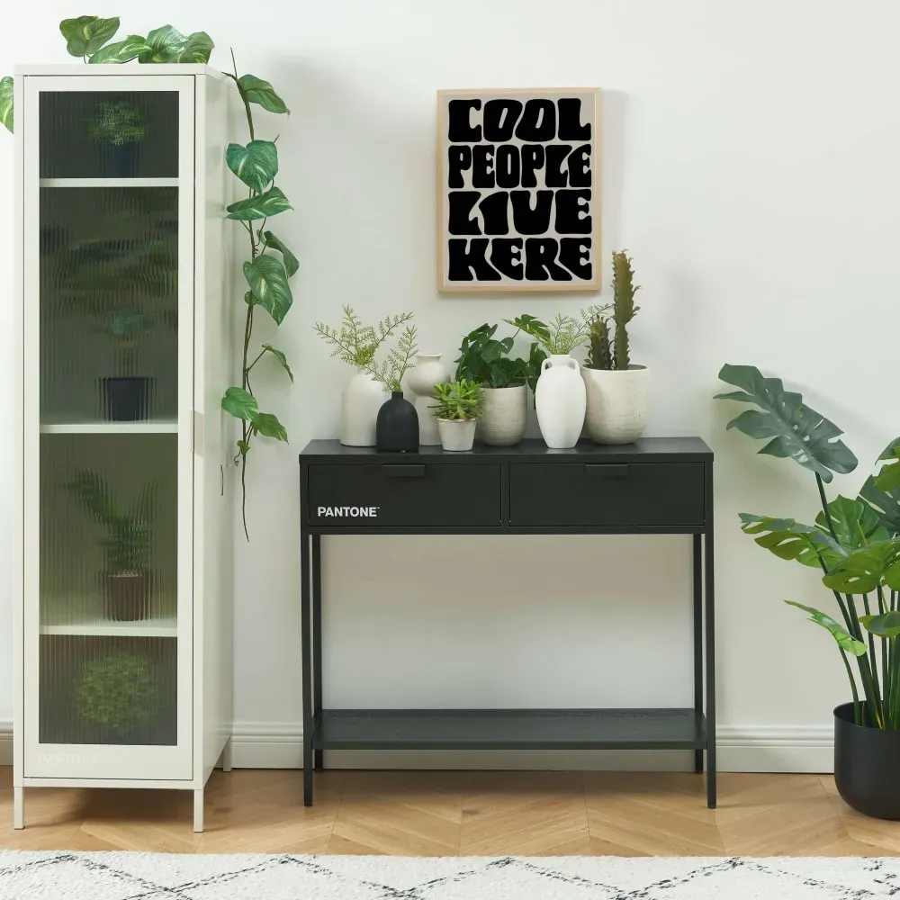 Illustration numéro 2 du produit Console métal anthracite 100cm