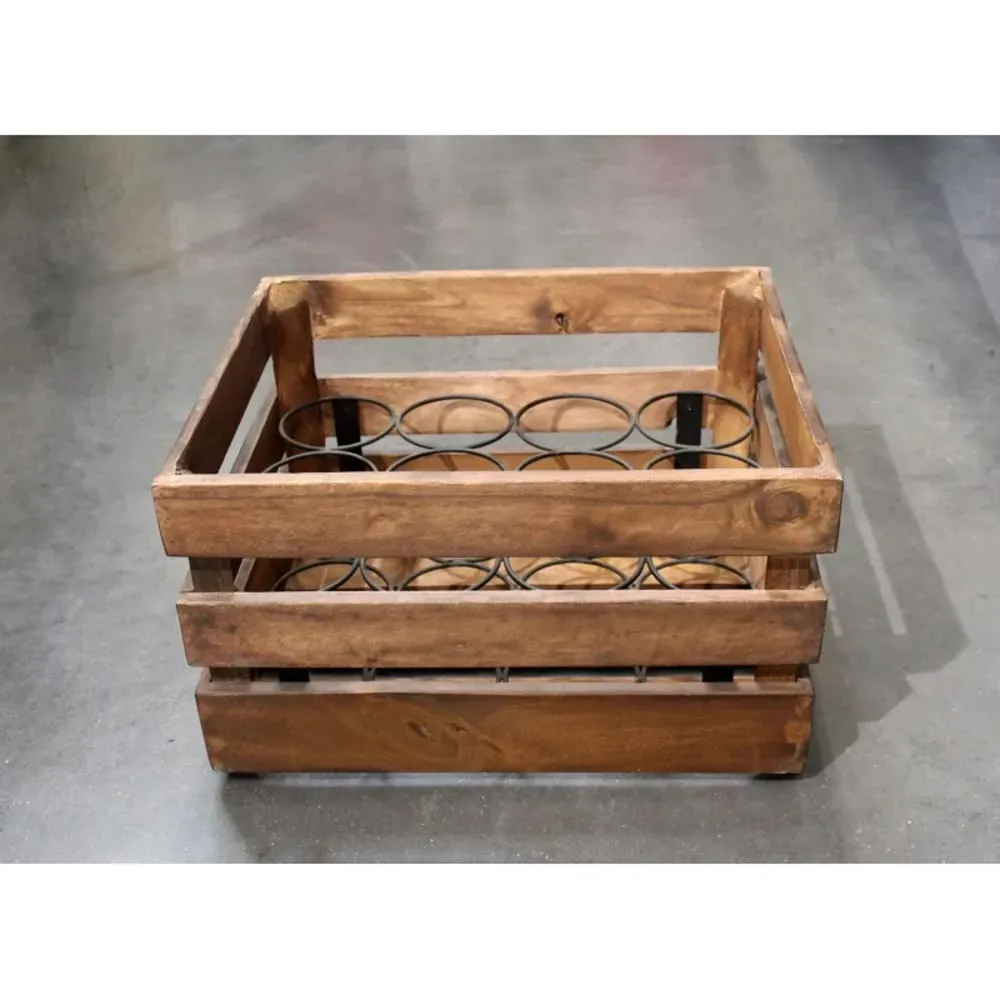 Illustration numéro 2 du produit Casier rustique 12 bouteilles bois et métal