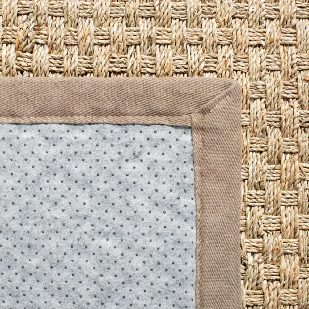 Illustration numéro 2 du produit Tapis herbe de mer marine / gris 122 x 122 cm