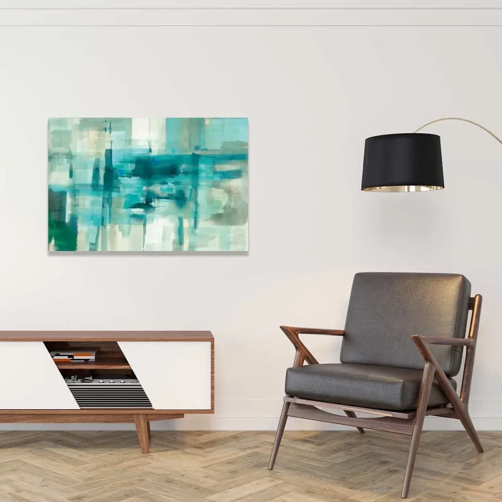 Illustration numéro 2 du produit Tableau abstrait Liquide bleu impression sur aluminium 120x80 cm