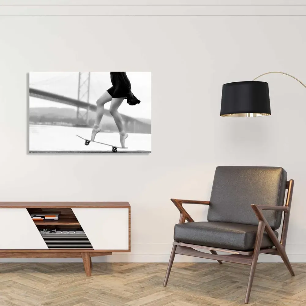 Illustration numéro 2 du produit Tableau d'art skater girl toile imprimée 120x80 cm