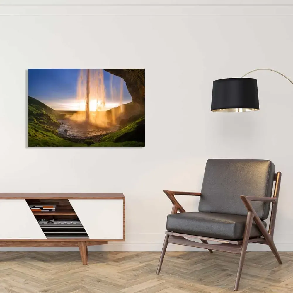 Illustration numéro 2 du produit Tableau seljalandsfoss impression sur aluminium 120x80 cm