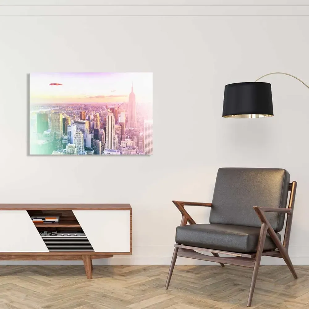 Illustration numéro 2 du produit Tableau new york pastel toile imprimée 120x80 cm