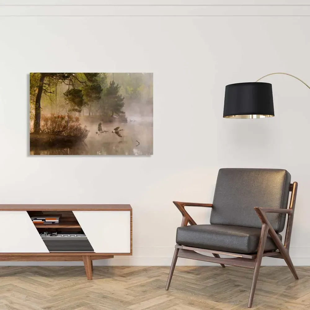 Illustration numéro 2 du produit Tableau oies sauvages impression sur aluminium 120x80 cm