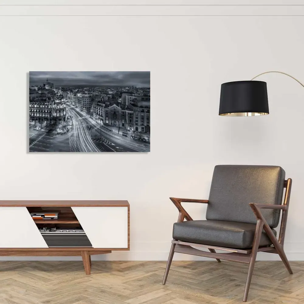 Illustration numéro 2 du produit Tableau madrid city lights impression sur aluminium 120x80 cm