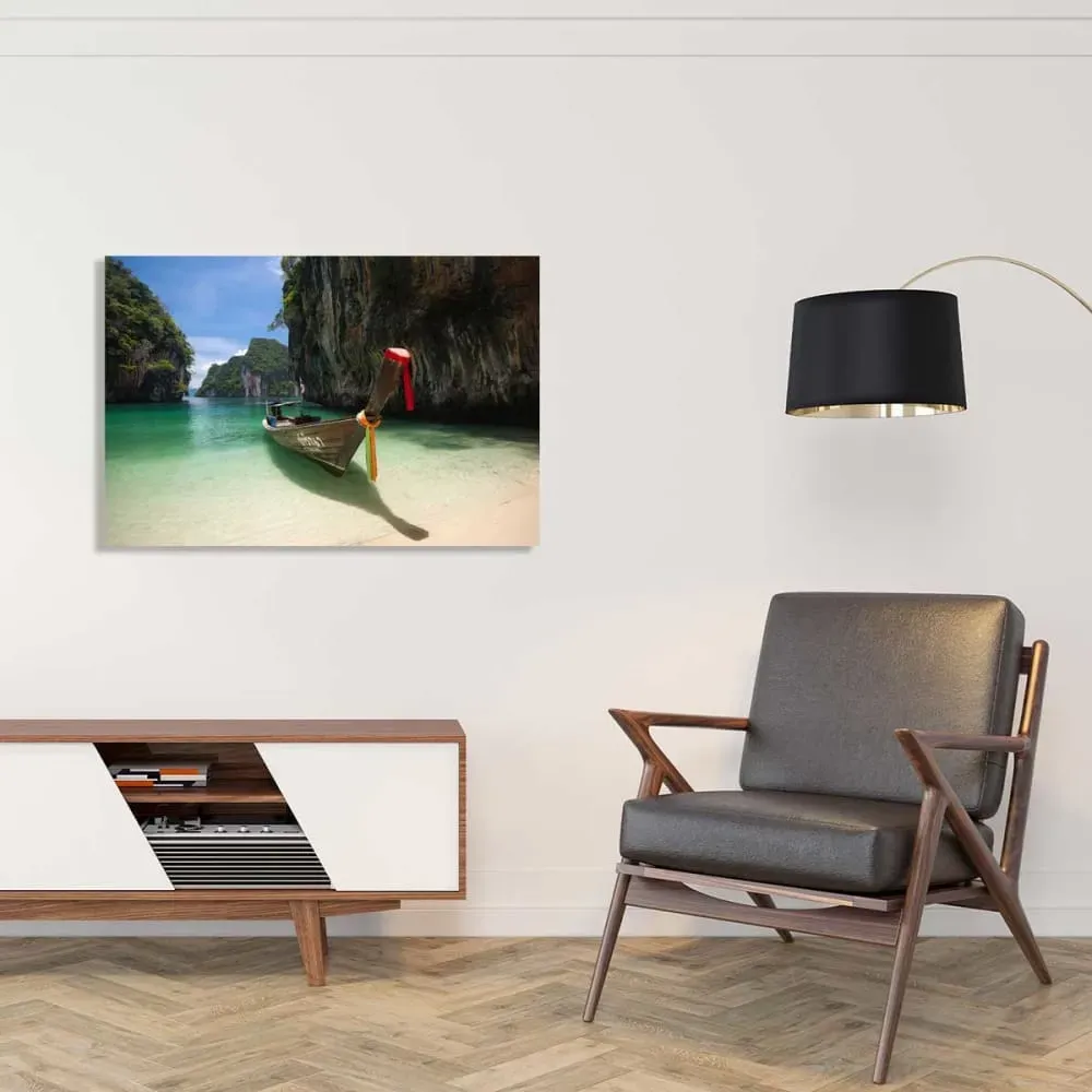 Illustration numéro 2 du produit Tableau hong island boat toile imprimée 120x80 cm