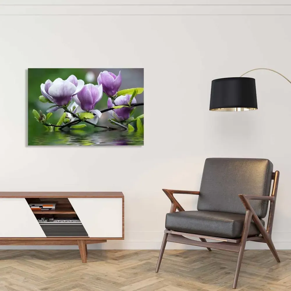 Illustration numéro 2 du produit Tableau fleurs de magnolia impression sur aluminium 120x80 cm