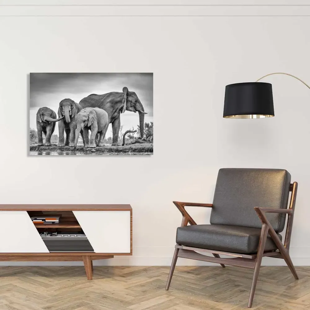 Illustration numéro 2 du produit Tableau animaux bataille d'eau toile imprimée 120x80 cm