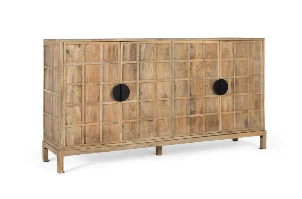 Illustration numéro 2 du produit Buffet à quatre portes en bois de manguier massif 175 cm