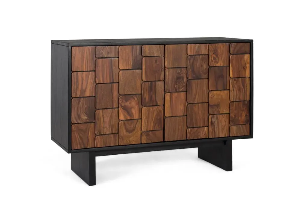 Illustration numéro 2 du produit Buffet à deux portes en bois de sheezam orné de motifs géométriques