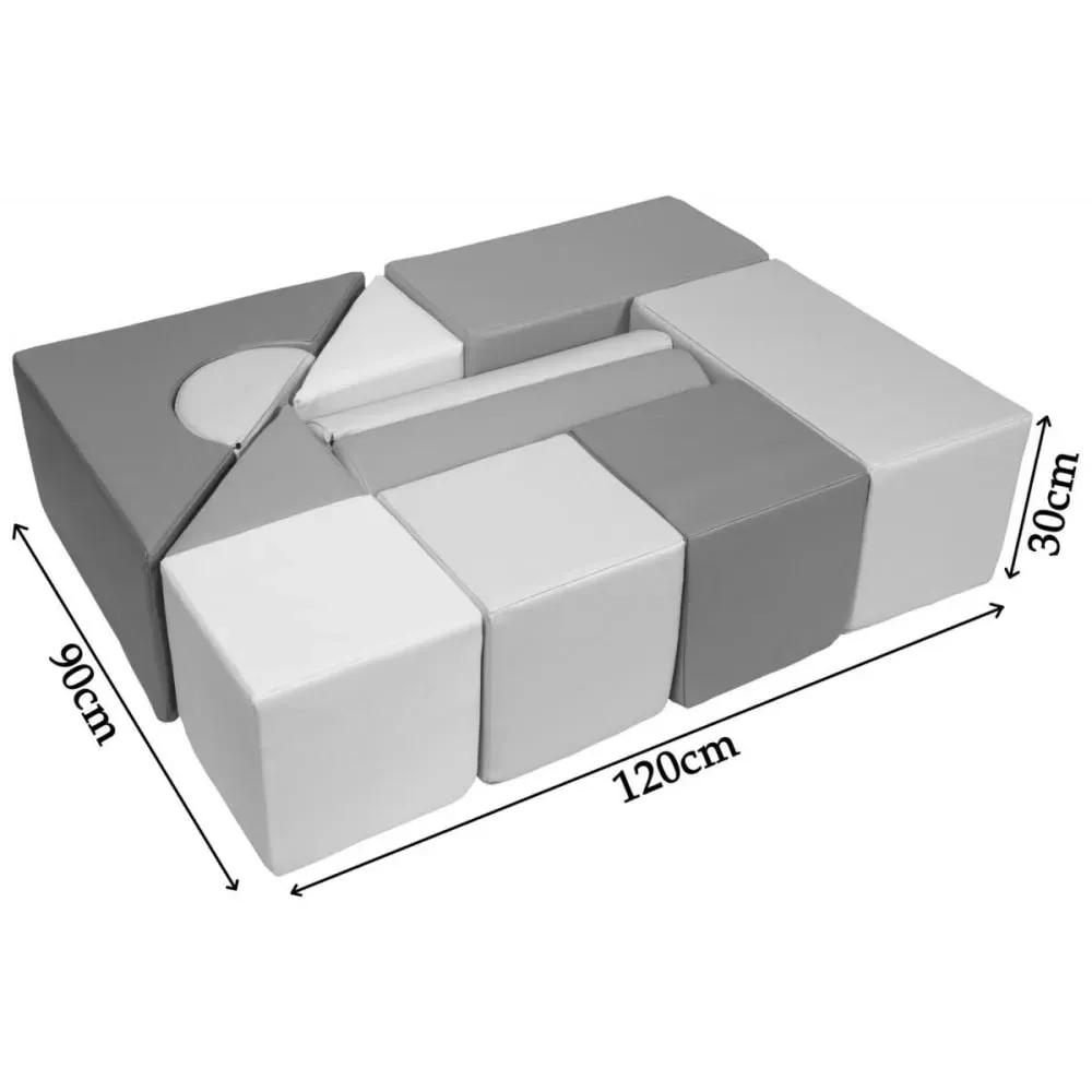 Illustration numéro 2 du produit Set de blocs en mousse blanc, gris, violet