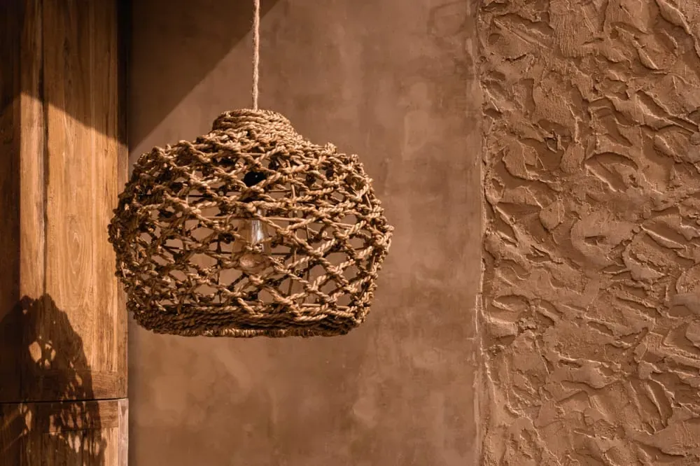 Illustration numéro 2 du produit Suspension Feuille de bananier Marron 45x45x35cm