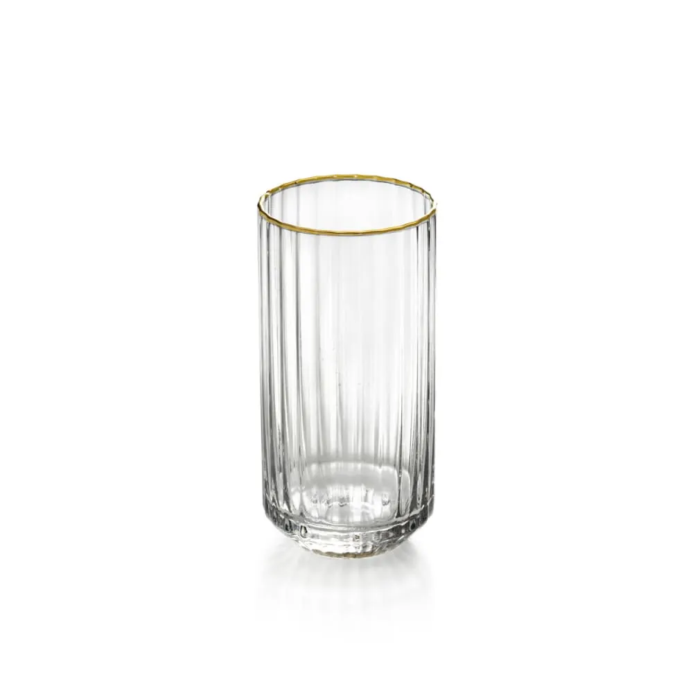 Illustration numéro 2 du produit Verre haut en verre doré 6,7x6,7x14 cm