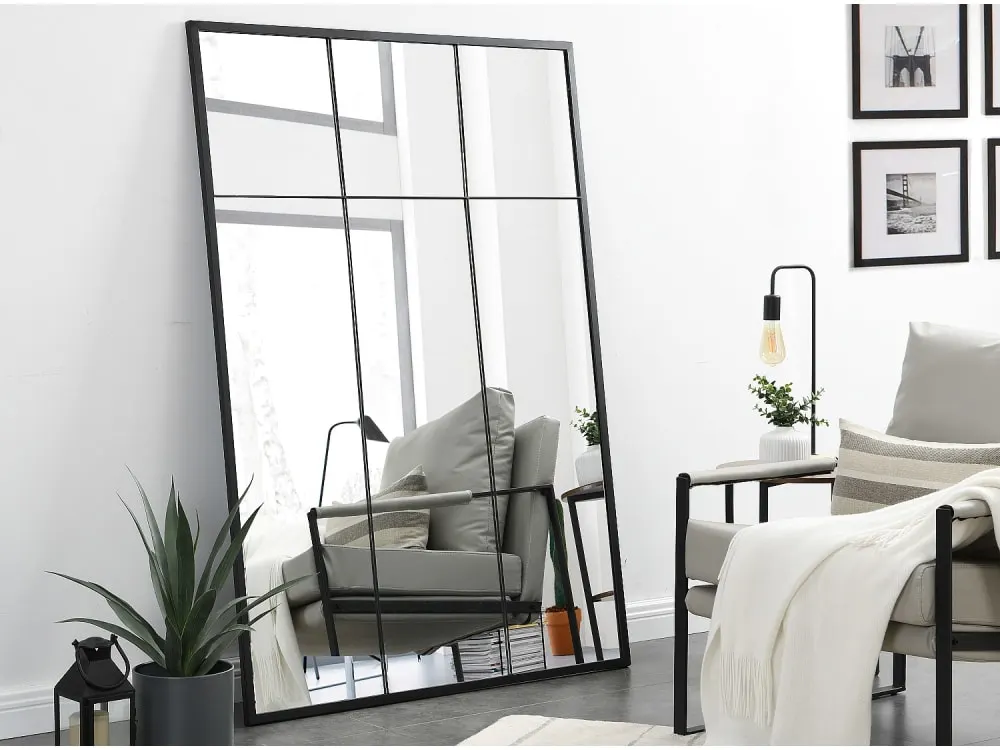 Illustration numéro 2 du produit Miroir mural métal noir