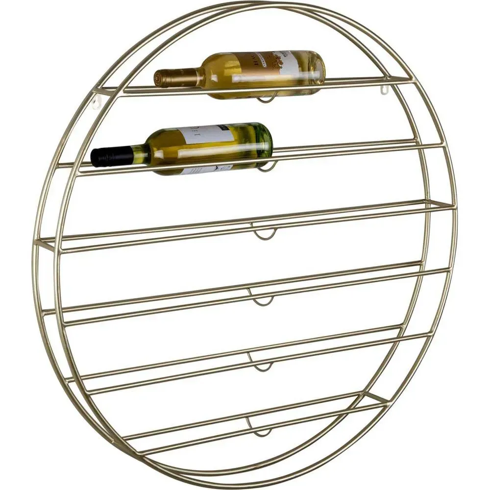 Illustration numéro 2 du produit Casier à vin fer or clair 80x9x80cm