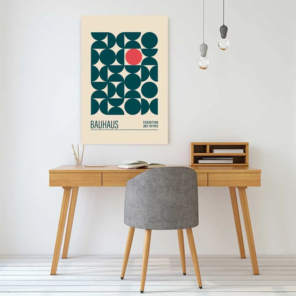 Illustration numéro 2 du produit Tableau vintage exposition bauhaus sphère  imprimé sur toile 60x90 cm