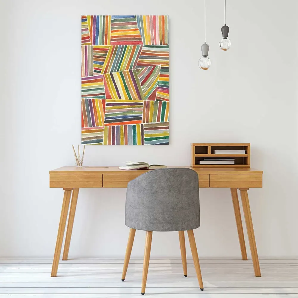 Illustration numéro 2 du produit Tableau abstrait rayures i  imprimé sur toile 60x90 cm