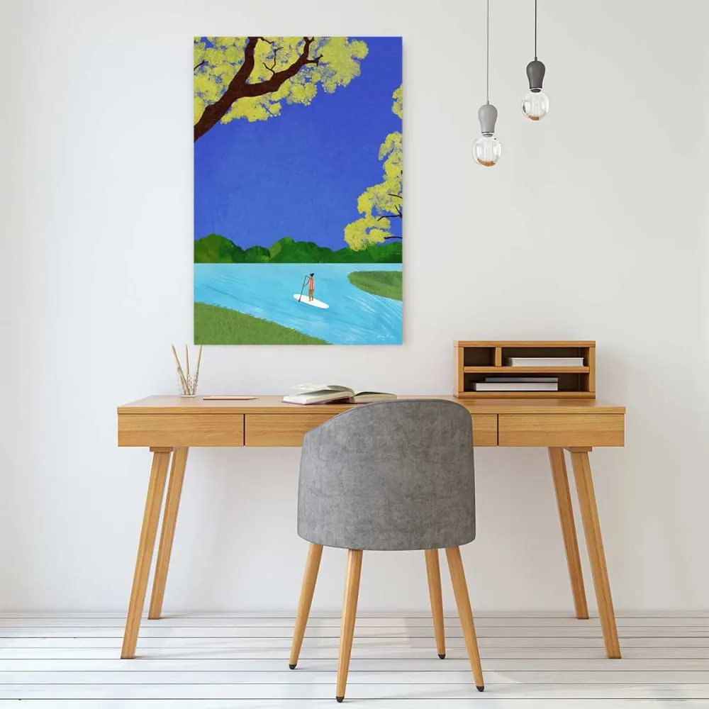 Illustration numéro 2 du produit Tableau retro vintage paddle  imprimé sur toile 60x90 cm
