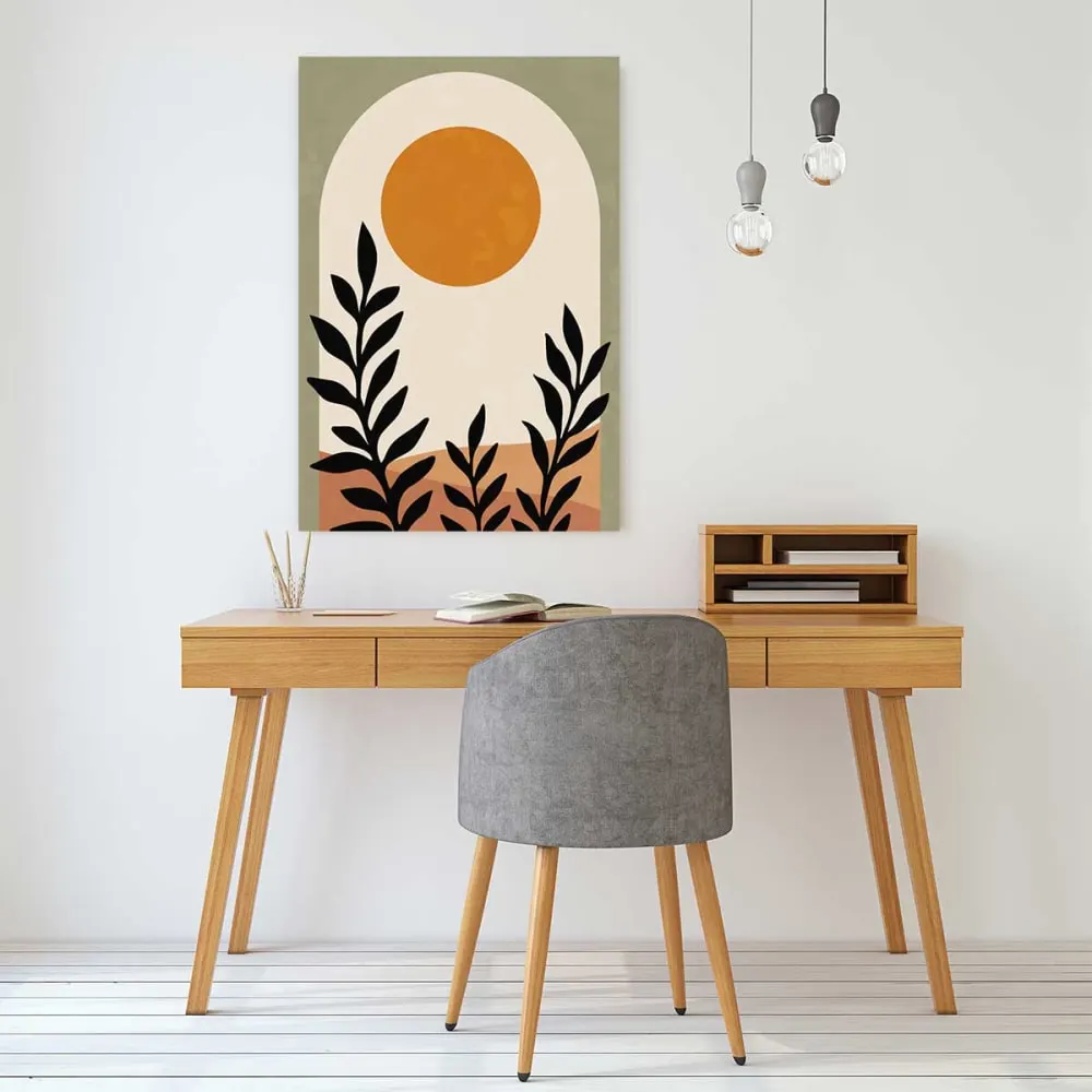 Illustration numéro 2 du produit Tableau contemporain fleurs luna  imprimé sur toile 60x90 cm