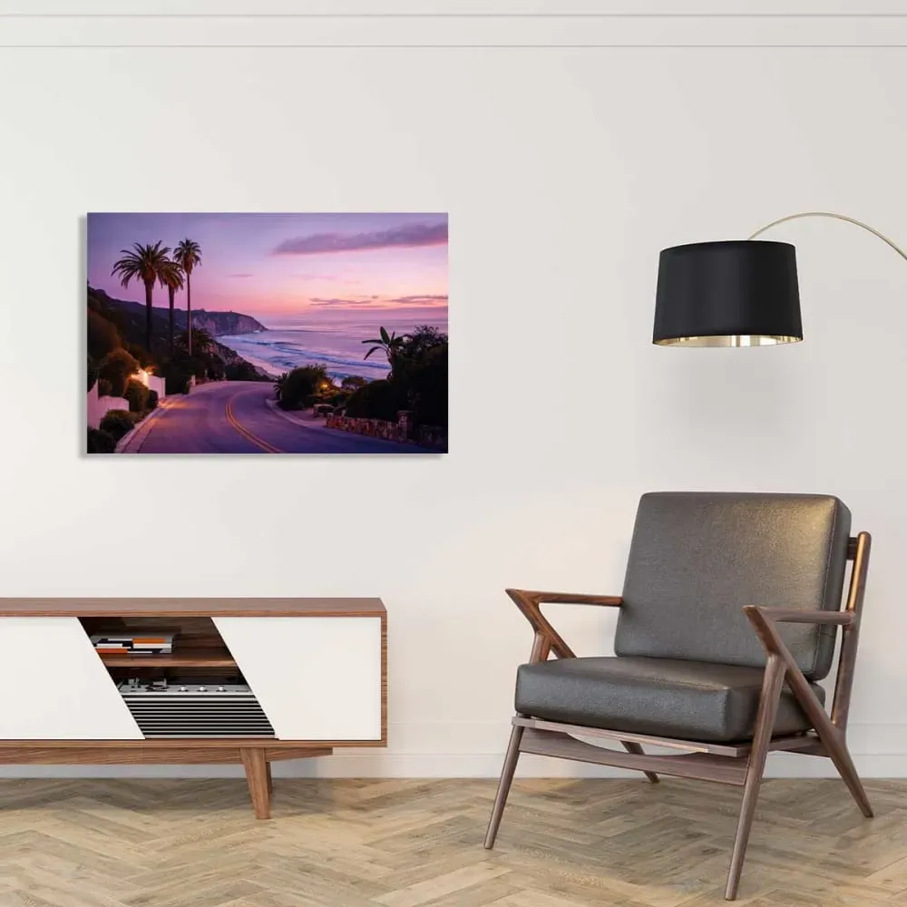 Illustration numéro 2 du produit Tableau coucher de soleil sur la mer imprimé sur toile 90x60 cm