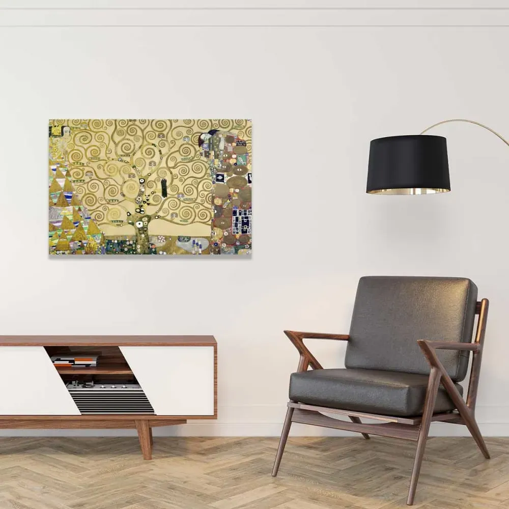 Illustration numéro 2 du produit L'arbre de vie -Tableau gustave klimt  imprimé sur toile 90x60 cm