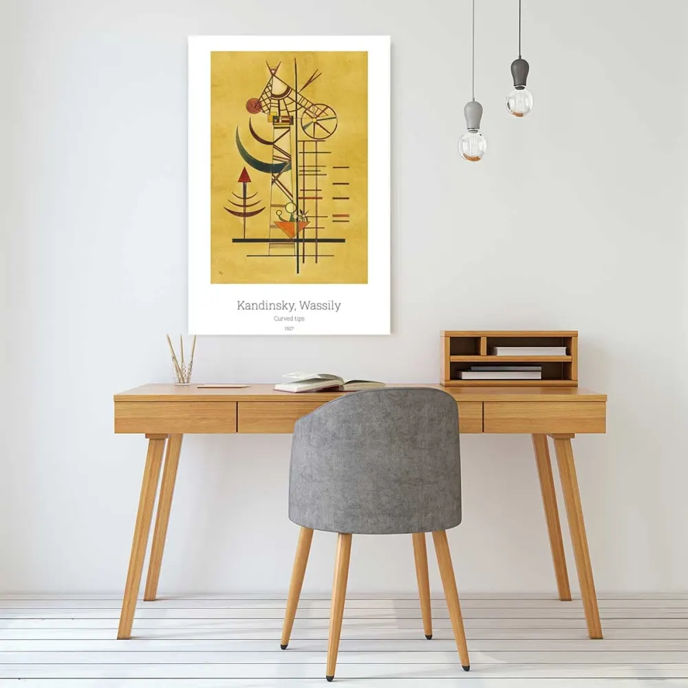 Illustration numéro 2 du produit Tableau curved tips par wassily kandinsky  imprimé sur toile 60x90 cm