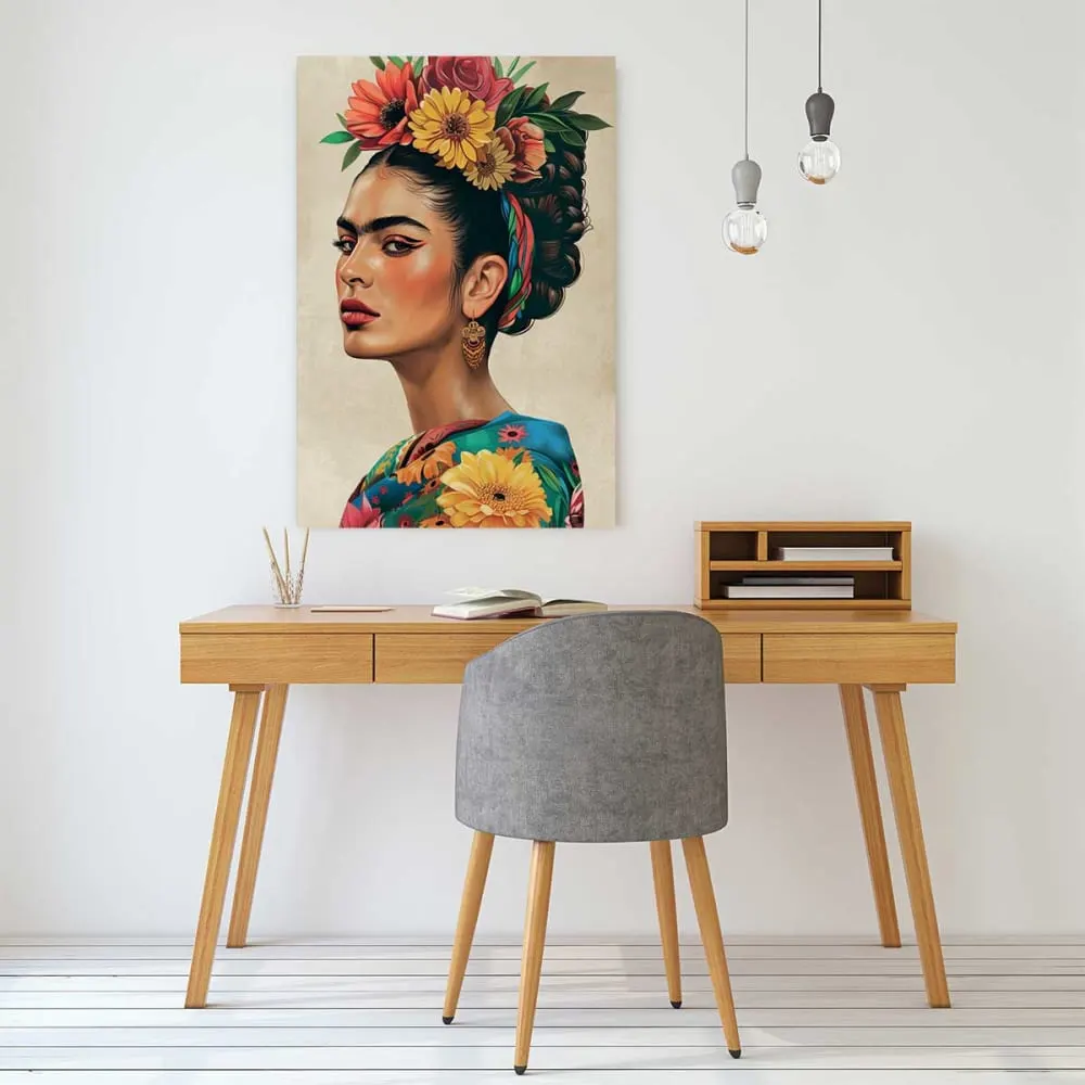 Illustration numéro 2 du produit Tableau fleurs andalouse  imprimé sur toile 60x90 cm