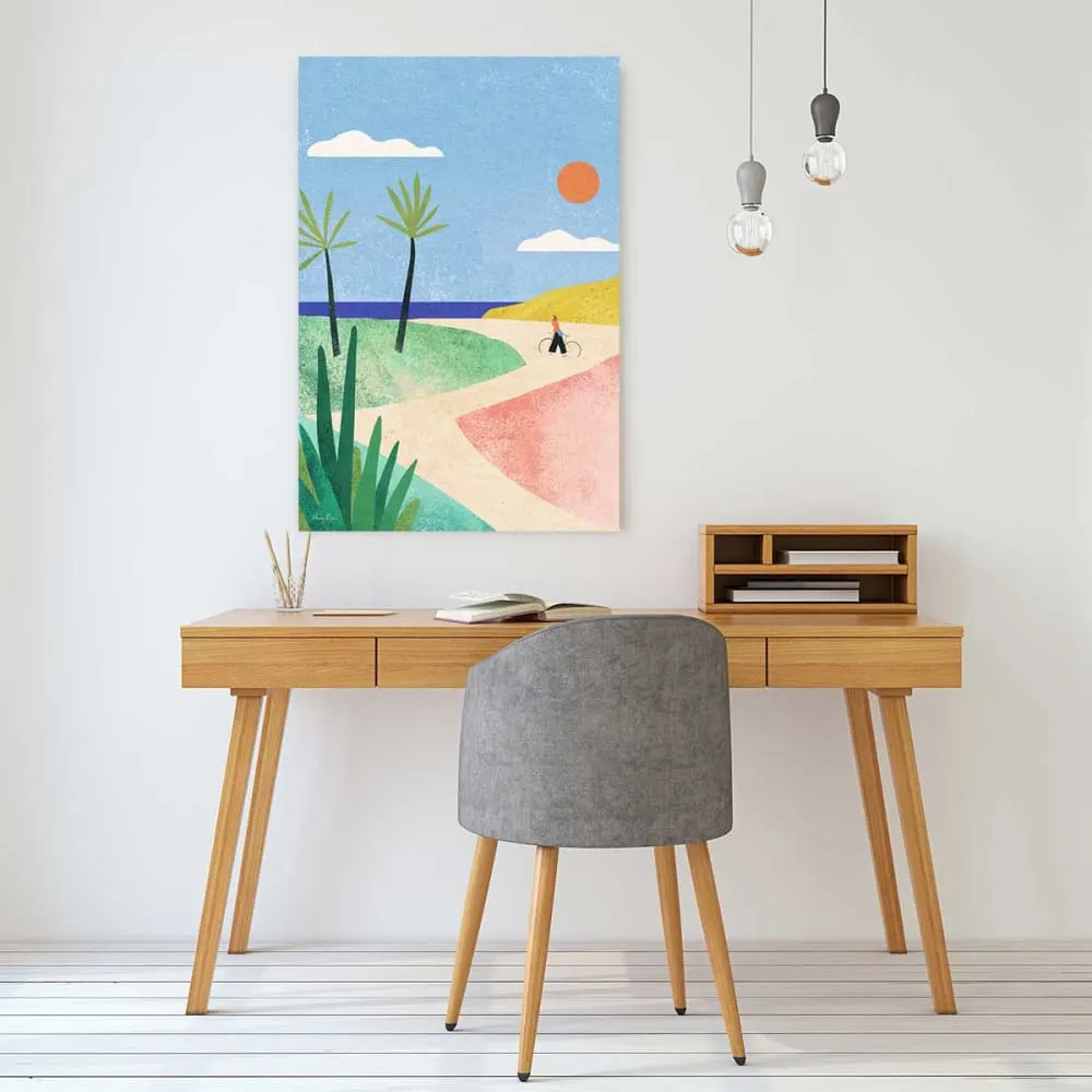 Illustration numéro 2 du produit Tableau paysage beach girl  imprimé sur toile 60x90 cm