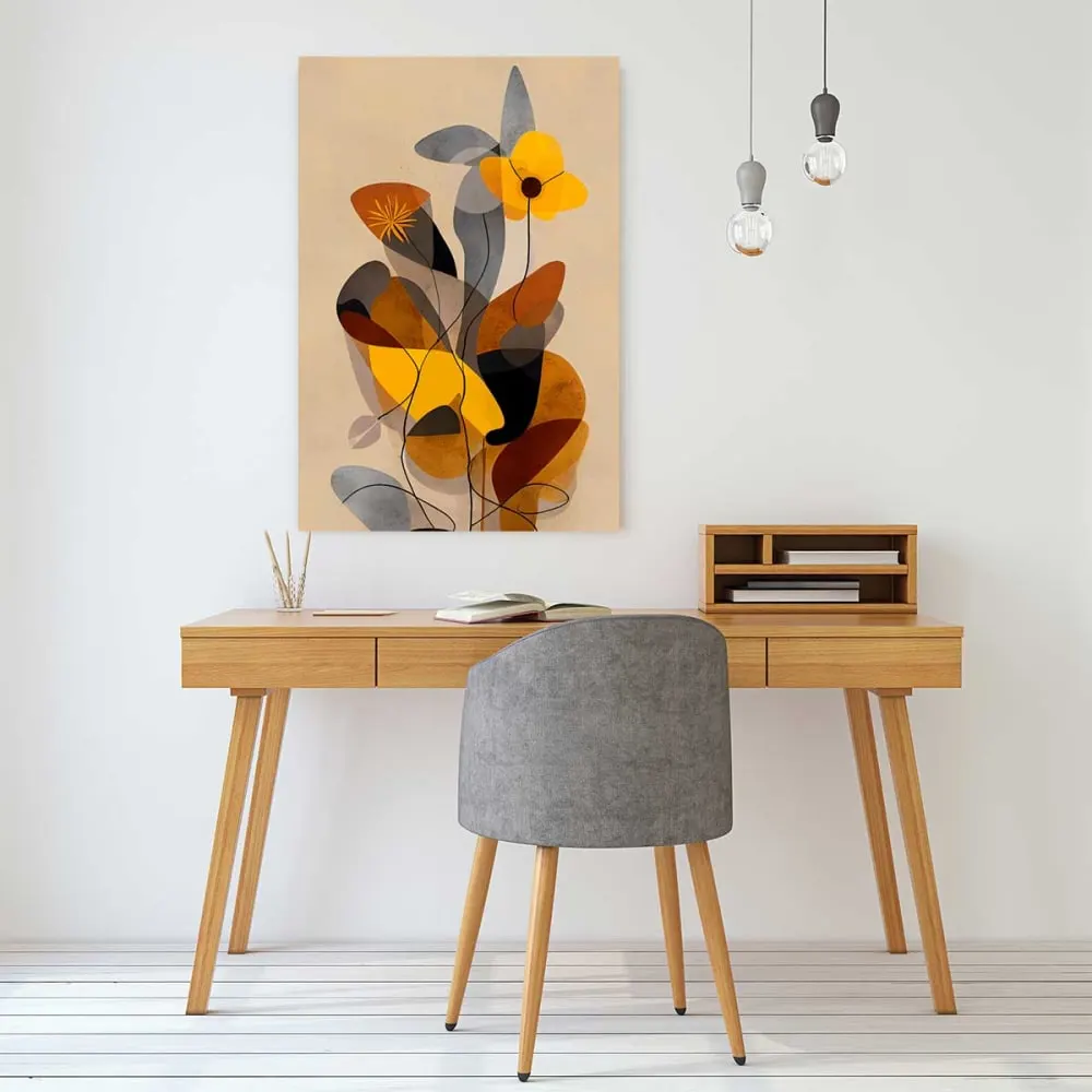 Illustration numéro 2 du produit Tableau de fleurs dans mon jardin  imprimé sur toile 60x90 cm