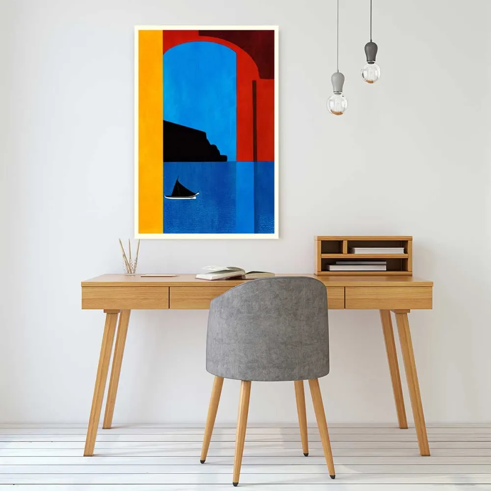 Illustration numéro 2 du produit Tableau mer sunset cruise in italy  imprimé sur toile 60x90 cm
