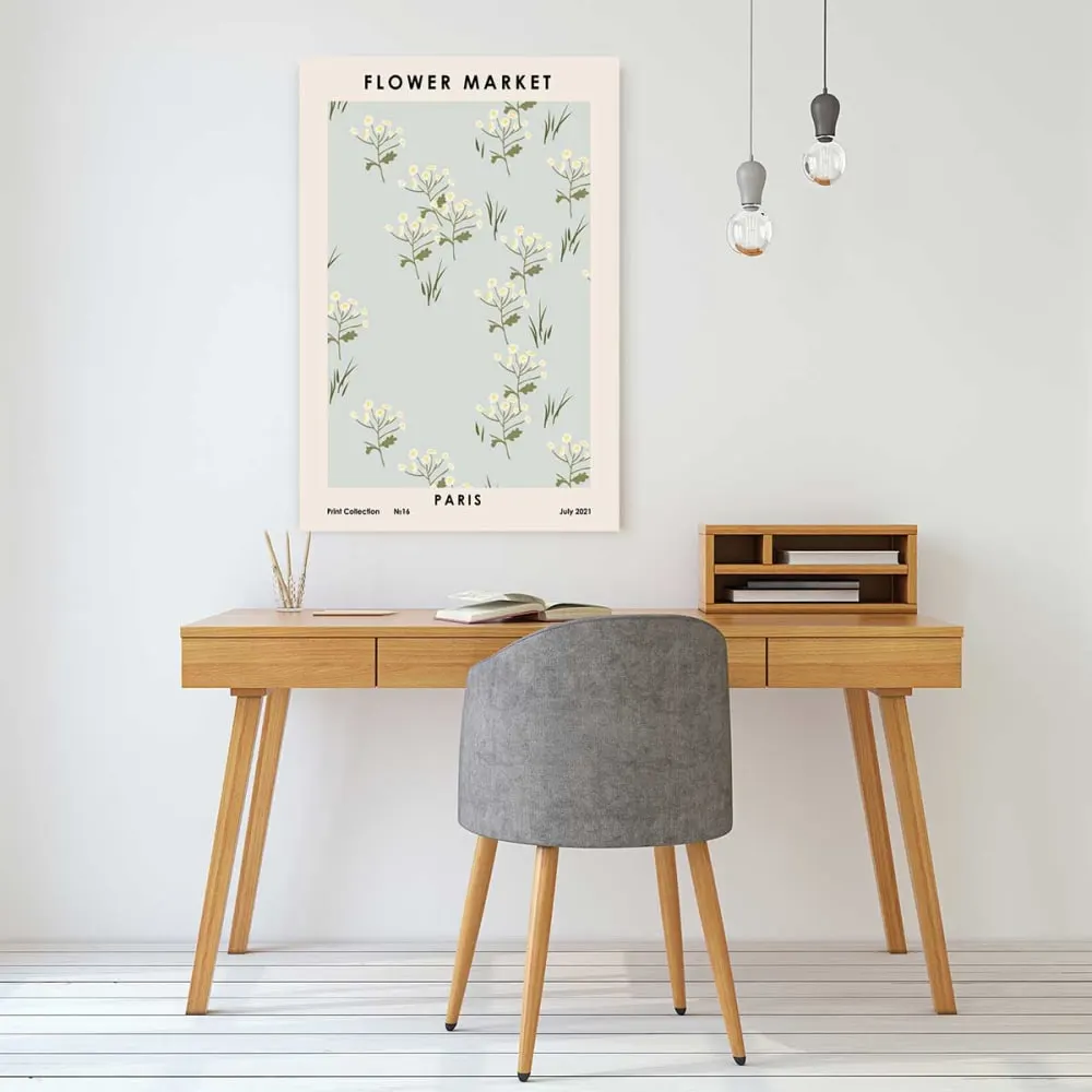 Illustration numéro 2 du produit Tableau fleurs paris flower market  imprimé sur toile 60x90 cm